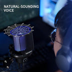 FEELWORLD VM1 Gaming PC USB Microphone Condenser Mic with Noise Cancellation Mute RGB Light, Computer Accessories Gifts for Gamer YouTube Twitch Podcast Streaming Recording Online Chat PS4 PS5