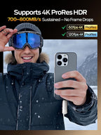 MOVE SPEED USB Drive 256GB External SSD 1000MB/s USB 3.2 Gen2+USB C Dual Ports Portable Zinc Alloy Thumb Drive Stick, External Drive with Metal Casing for iPhone 15/16/17 Series/Mac/Android Phone