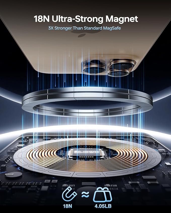 10,000mAh for MagSafe Power Bank Ultra Slim, Magnetic Wireless Charger with USB-C Cable, Fast Charging Portable Battery for iPhone 16/15/14/13/12 Series, All-Metal Design (Rose Gold)