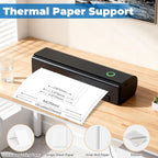 Portable Thermal Printer For Travel - N80 Inkless Bluetooth Printers, Wireless Impresora Portátil with 8.5"x11" US Letter Thermal Paper, Compatible with Phone, iOS, Android, Laptop For Home Office Car