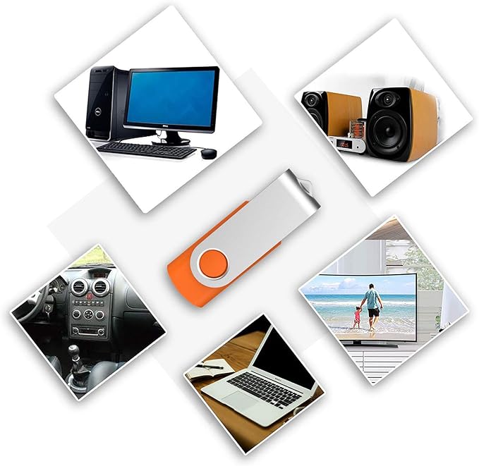KOOTION 16GB USB 3.0 Flash Drive 16 gb Flash Drives 10pcs Thumb Drive Keychain Jump Drive Swivel Memory Sticks, Orange