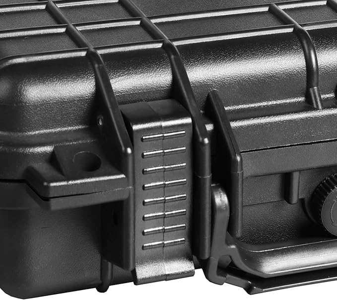 11.3x 7x 2.3 Inch Hard Case, Portable Weather Waterproof Protective Camera Case with Customizable Foam, Fit Use of Drones, Camera, Equipments, Black