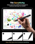 MoKo Pencil for iPad (A16) 11th 10th Gen, Stylus Pen for 2018-2025 Apple iPad 11/10/9/8/7/6/A16, Mini 7/6/5, Air M3/M2 11"/13"/5/4/3, Pro M4 13"/12.9"/11" Tilt Sensitivity, USB-C Fast Charging,Black
