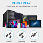 Memory Stick Pro Duo Adapter, Memory Card Reader for MS/XD/CF/SD Card - 7-in-1 Card Reader/Adapter for Windows, Mac, iOS, Android(USB-A + USB-C + Lightning)