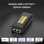 2.5Gb PoE Injector Adapter 60W, IEEE 802.3bt/at/af Compliant, Converts Non-PoE to PoE Network, 100/1000/2500Mbps RJ45, Up to 328 ft, Plug & Play (60W)