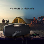 ZEALOT Bluetooth Speaker,120W Wireless Outdoor Speaker with Subwoofer,IP67 Waterproof with LED Light,Bluetooth 5.2 for Camping,Beach,Gifts(Black)