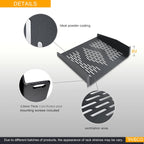 RIVECO 2 PCS 2U Rack Shelves 14 Inch Depth, Rack Mount Vented Cantilevers for Server 19" Server Racks & Network Cabinets Black