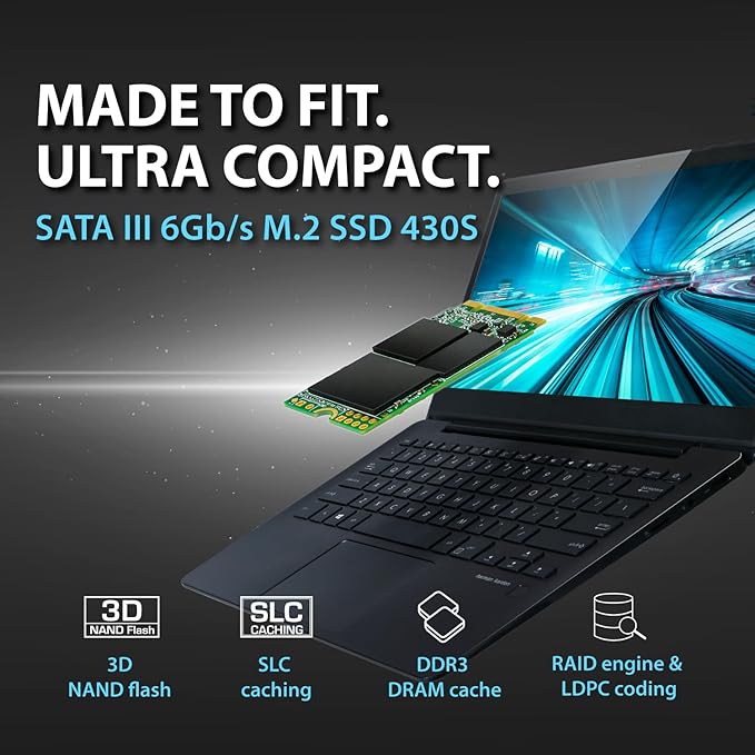 Transcend 256GB M.2 2242 SATA III SSD with Dram Cache, Up to 530MB/s, Compatible w/Ultrabook/Laptop/PC/Desktop, 3D TLC NAND Flash Internal Solid State Drive, LDPC Error Correction, SLC Cache, B+M Key