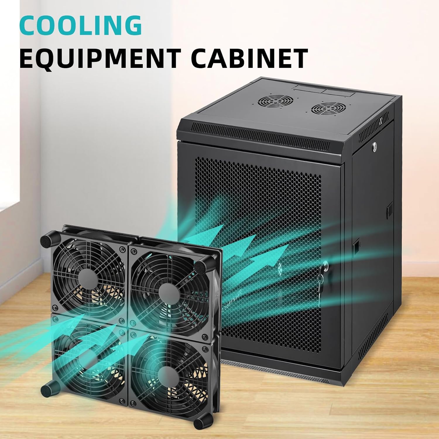 Wathai 120mm x 4 Router TV Box Fan 110v - 240v Big Airflow with Speed Control for DIY Gaming Consoles, Amplifiers, Xbox, Laptop Stand, Mining Machines Devices Cooling