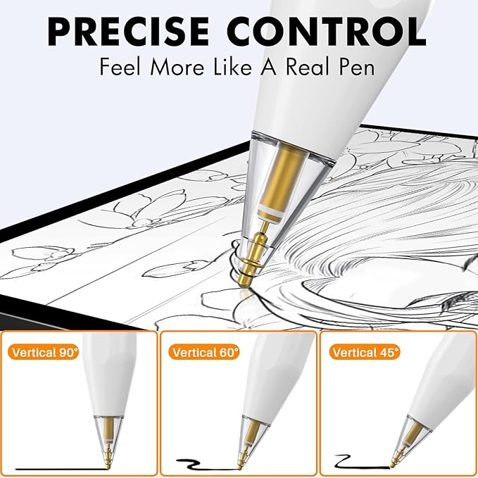 NIUTRENDZ 4 Pack Replacement Tips for Apple Pencil 2nd Generation and 1st Generation Fine Point Metal Tip, Wear-Resistant & Precise Control (1.05mm, Clear + Pink + Blue + Grey)