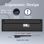 Wired Computers Keyboard with Cover Comfortable Hand Feel,Laser Engraved Characters,12 Multimedia Keys USB Interface Suitable for Laptop PC,Full Size 104 Keyboards, Plug and Play, Office