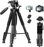 VICTIV 74” Camera Tripod, Tripod for Camera and Phone, Aluminum Professional Tripod Stand for Canon Nikon with Carry Bag and Phone Holder, Compatible with DSLR, iPhone, Spotting Scopes, Max Load 9.5Lb