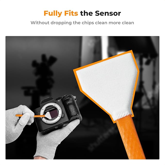 K&F Concept 6 Pack APS-C Frame Sensors Cleaning Swabs, DSLR SLR Digital Camera Dry CCD CMOS Clean Swabs Compatible with Nikon Sony Canon DSLR Camera Sensor, 16mm x 20mm