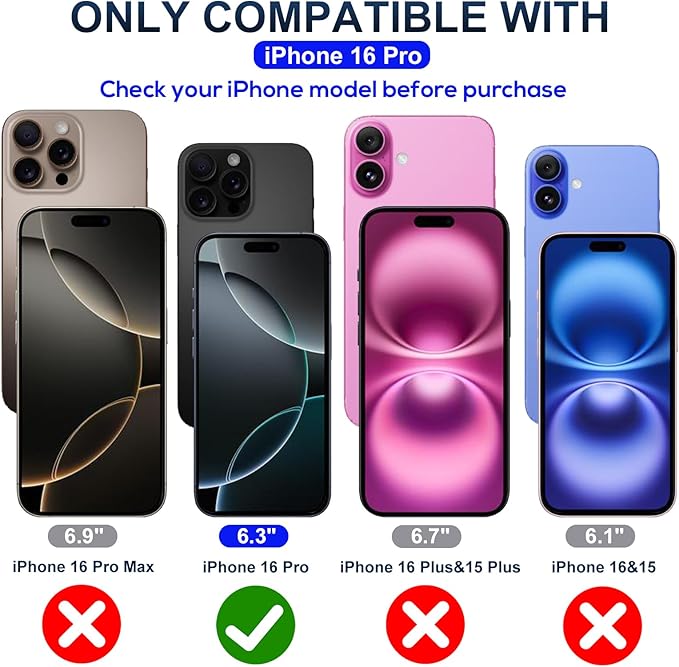 Screen Protector for iPhone 16 Pro[6.3 Inch],3RD Colorless Anti-Blue Light Tempered Glass Films,HD Clear, 9H Hardness, No Bubbles, Case Friendly 2 Pack