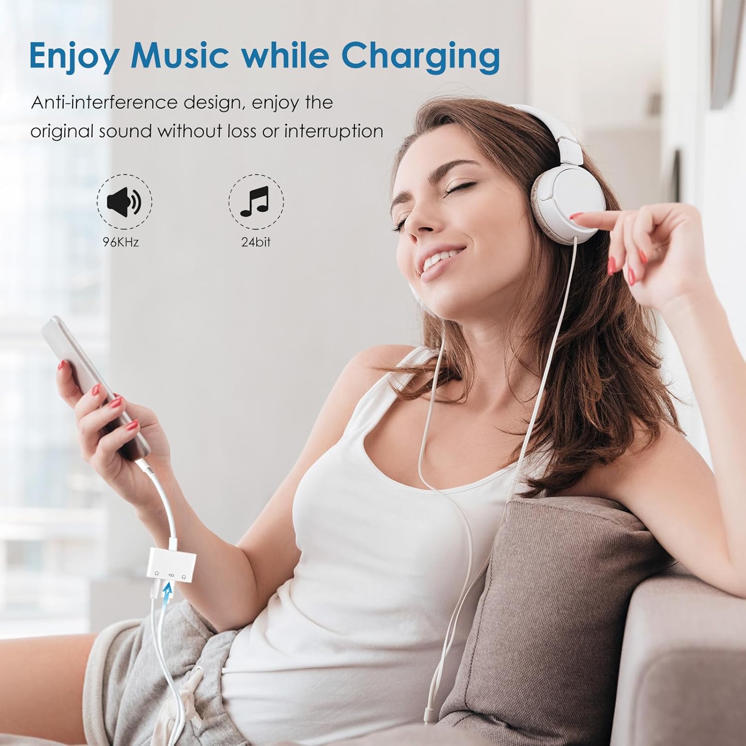 USB C to 3.5mm Audio Adapter, 3-in-1 Aux to USB C Headphone Splitter with PD Fast Charging, 3.5mm to USB C Headphone Jack Adapter Compatible with iPhone 15/16, iPad Pro, Galaxy S24/S23, and More