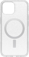 OtterBox iPhone 15, iPhone 14, and iPhone 13 Symmetry Series Clear Case - Stardust (Clear/Silver), Snaps to MagSafe, Ultra-Sleek, Raised Edges Protect Camera & Screen