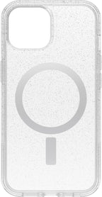 OtterBox iPhone 15, iPhone 14, and iPhone 13 Symmetry Series Clear Case - Stardust (Clear/Silver), Snaps to MagSafe, Ultra-Sleek, Raised Edges Protect Camera & Screen