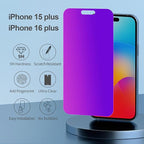 Compatible for iPhone 15 Plus/iPhone 16 Plus Privacy Screen Protector Tempered Glass 6.7 Inch, Purple Gradient Anti Spy Anti Blue Light HD Easy Installation