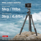 SmallRig CT25 64.5"/164cm Horizontal Overhead Tripod for Camera with Smartphone Holder & Carrying Bag, 22lb Max Load Aluminum Horizontal Camera Tripod for Overhead Shots