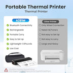 2025 Portable Printers Wireless for Travel, Inkless Thermal Printer Support 8.5" x 11"& A4, Mobile Printers with Carry Case, Bluetooth Portable Printer for Office,Travel,School,Car,Home,Black