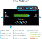 StarTech.com 1:1 Standalone Hard Drive Duplicator and Eraser, SAS/SATA HDD/SSD Cloner/Copier, Hard Drive Duplicator/Sanitizer, Harddisk/Harddrive Wiper, LCD, Toolless, TAA Compliant (SATSASDUPE11)