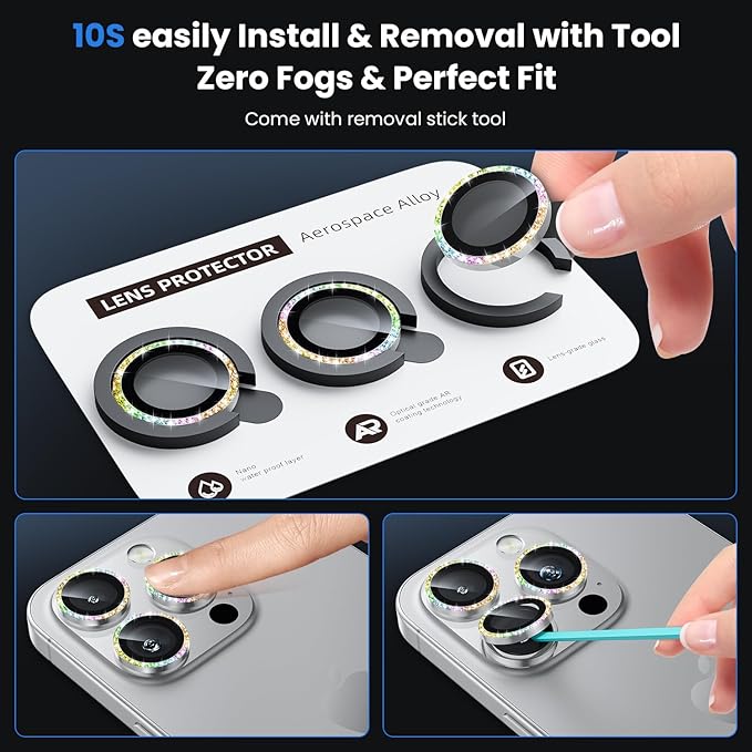 WSKEN for iPhone 16 Pro/iPhone 16 Pro Max Camera Lens Protector - [Original Shooting Model] Shatterproof Ultra HD Tempered Metal Glass Camera Screen Protector Cover Film Accessories