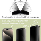 (2-Pack Matte Privacy Anti-Spy Screen Protector for iPhone 15 Pro (6.1-Inch),9H Tempered Glass,Anti-Glare,Full Coverage,Anti-Fingerprint,Auto Dust Removal,Bubble-Free