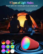 Portable Bluetooth Speaker Wireless with 9 Color Lights, 20H Playtime, Stereo Pairing, Deep Bass, IPX6 Waterproof, Bluetooth 5.3, Small Speaker for Home, Party, Outdoor, Camping, Beach, Gift