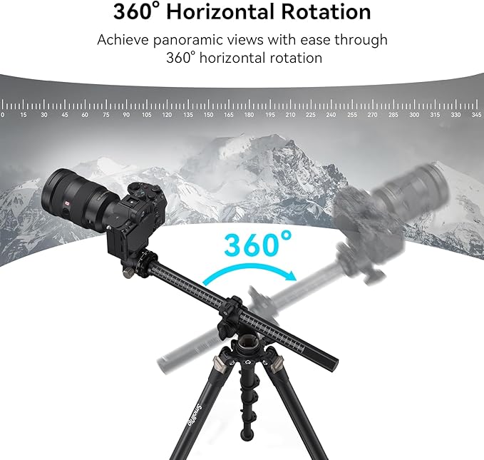 SmallRig CT200 72.8"/200cm Horizontal Overhead Tripod for Camera with Smartphone Holder & Carrying Bag, 33lb Max Load Aluminum Horizontal Camera Tripod for Overhead Shots