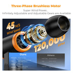 K&F CONCEPT Brushless Compressed Air Duster, 3 Gear Adjustable, 120000 RPM Super Power,Rechargeable&Portable, with Fast Charging, for Deep Computer Clean, Keyboard, Car Dry, Home