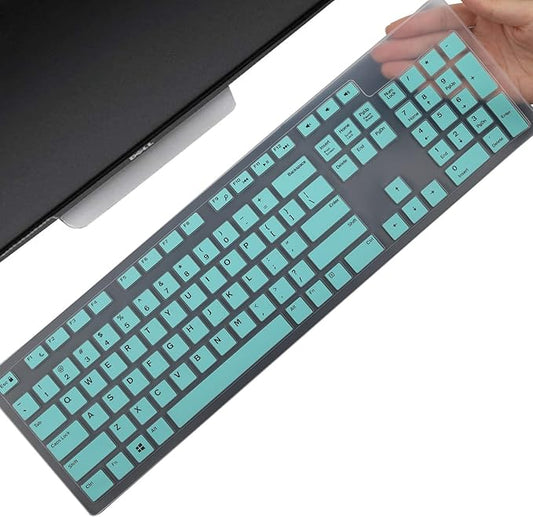 Keyboard Cover Skin for Dell KM636 KB216 KB216t KB216d KB216p Wired & Wireless Keyboard, Dell Optiplex 5250 3050 3240 5460 7450 7050, Dell Inspiron Desktop 24" 27" 5400 5490 7700 7790 3475 3670 3477