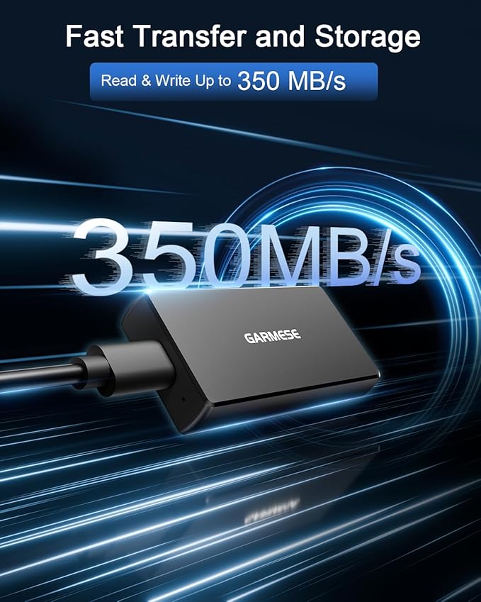 120GB Portable SSD Up to 350MB/s USB 3.2 Gen 1 External SSD with Dustproof/High Temperature Resistance Type-C External Solid State Drive Reliable Storage