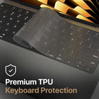 Kuzy Tinted Premium MacBook Pro 14 inch Keyboard Cover M4 16" 2025 2024 2023 M3 M2 M1 Pro Max - MacBook Air 13 inch Keyboard Cover 15" M4 - A3240 A3241 A3401 A3403 A3114 A3113 - US Layout TPU, Tinted