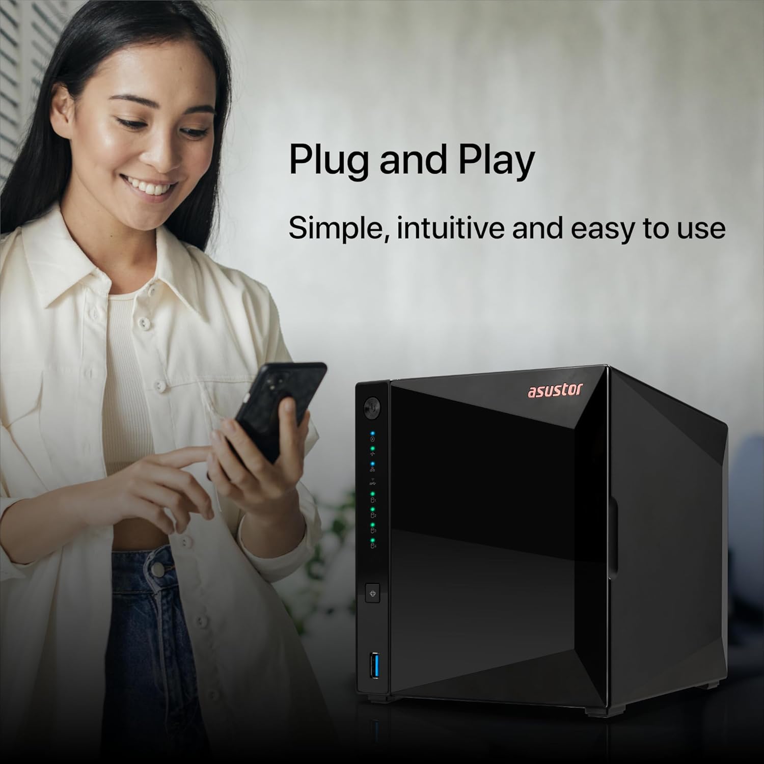 Asustor Drivestor 4 Pro Gen2 AS3304T v2, 4 Bay NAS, 1.7GHz Quad-Core, 2.5GbE Port, 2GB RAM DDR4, Best Value for Home Media Server, Network Attached Storage(Diskless)