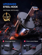 Car Phone Holder Mount for Air Vent, [Never Shake Hook Clip] 360° Adjustable Vent Clip, Compatible with Big Phones,Thick Cases, Phone Holders for Your Car–Fits iPhone, Samsung and Android