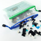 AUSTARK 20 Pcs Zipper File Bags, Plastic Mesh Pouch, Board Game Storage Bag, Waterproof Bags for Office School (B6 Size 7.6''x5.3'', Multicolored)