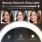 2K Webcam for PC with Microphone & Light & Privacy Cover, Web Camera for Desktop Computer/Laptop/Monitor/Mac, USB Streaming Camera for Zoom/Skype/Teams/Video Calling/Studying and Conference