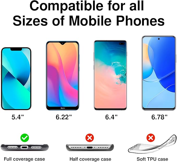 Cell Phone Lanyard [Pink] - Comfortable Universal Smartphone Lanyard - Easy to Use Neck Phone Holder [Clear Patch] - Adjustable Length Phone Strap Crossbody - Fits All Mobile Phones