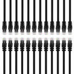 GearIT 50-Pack, Cat5e Ethernet Patch Cable 3 Feet - Snagless RJ45 Computer LAN Network Cord, Black - Compatible with 48 Port Switch POE Rackmount 48port Gigabit