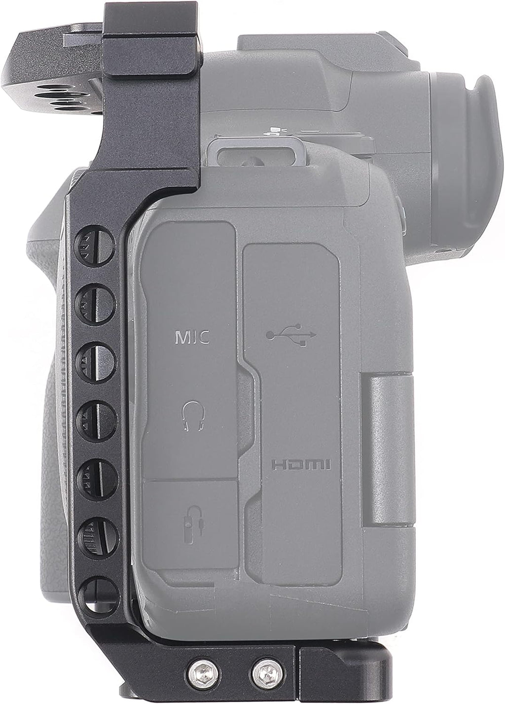 Hersmay EOS R6 II Camera Cage with Top Handle for Canon EOS R6 Mark II Mirrorless Camera Aluminum Alloy Film Movie Making Camera Video Cage with Shoe Mount