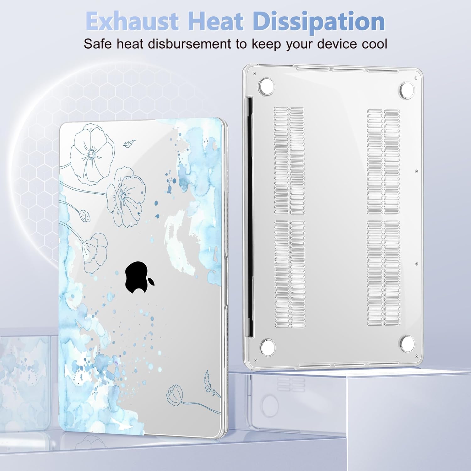 Case for MacBook Pro 13 inch with/Without Touch Bar (2016-2022, M2 A2338 M1 A2289 A2251 A2159 A1989 A1706 A1708), Hard Shell + Keyboard Cover + Dust Plug, Abstract Floral