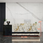 Front Desk Reception Counter - Lockable Storage & Keyboard Tray | Reception Desk with Counter, Customizable Large Counter Table (Black+White, 68'')