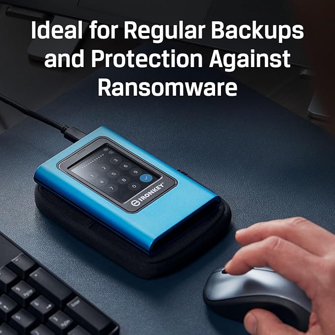 Kingston IronKey Vault Privacy 80 3.8TB External SSD | FIPS 197 | XTS-AES 256GB Encrypted | Touch Screen PIN | Secure Data Protection | IKVP80ES/3840G