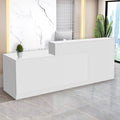 Reception Desk with Counter Modern Checkout Counter with Lockable Drawer Keyboard Tray Receptionist Desk for Office Salon Reception Table O Left 71inch/180cm