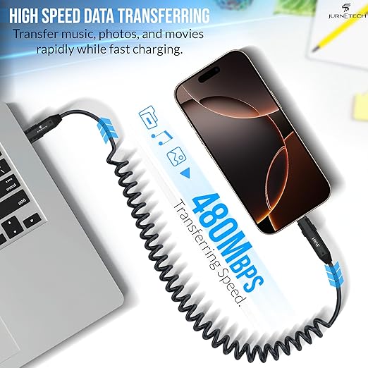 100W Multi Charging Cable - 6-in-1 Universal Fast Charging Cable with Zinc Alloy Connectors & PU Cable, Adjustable Length 120cm | C to C, USB to Type-C, Lightning, Micro - MFI Certified