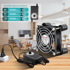 Wathai 80mm Small Computer Cooling Fan with AC Plug, 110V 120V 220V 240V Fan Enhanced Cooling Solution for Electronic Components, PC Cases, Greenhouses, Terrariums, and Modem Cool Projects