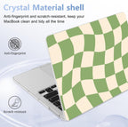 Case for MacBook Pro 13 inch with/Without Touch Bar (2016-2022, M2 A2338 M1 A2289 A2251 A2159 A1989 A1706 A1708), Hard Shell + Keyboard Cover + Dust Plug, Green Checkered