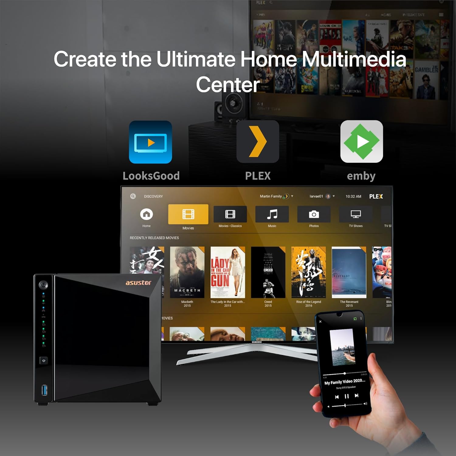 Asustor Drivestor 4 Pro Gen2 AS3304T v2, 4 Bay NAS, 1.7GHz Quad-Core, 2.5GbE Port, 2GB RAM DDR4, Best Value for Home Media Server, Network Attached Storage(Diskless)