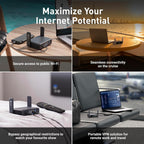 GL.iNet GL-BE3600 (Slate 7) Portable Travel Router, Pocket Dual-Band Wi-Fi 7, 2.5G Router, Portable VPN Routers WiFi for Travel, Public Computer Routers, Business Trip, Moblie/RV/Cruise/Plane