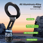 elitehood Aluminum Magnetic Camera Phone Mount with 360° Rotatable Cold Shoe Base, MagSafe iPhone Tripod Mount Adapter with 1/4” Screw & Hot Shoe, 180° Tilt Cell Phone Holder for Tripod Attachment